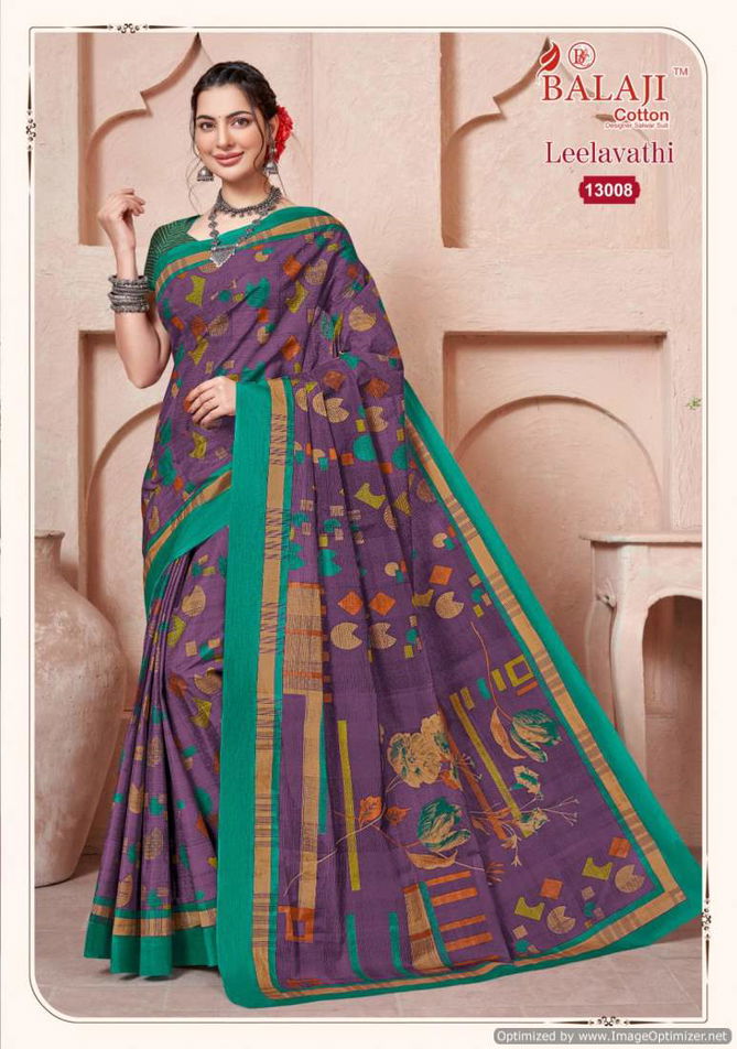 Leelavathi Vol 13 By Balaji Pure Cotton Printed Saree Wholesale Suppliers In India